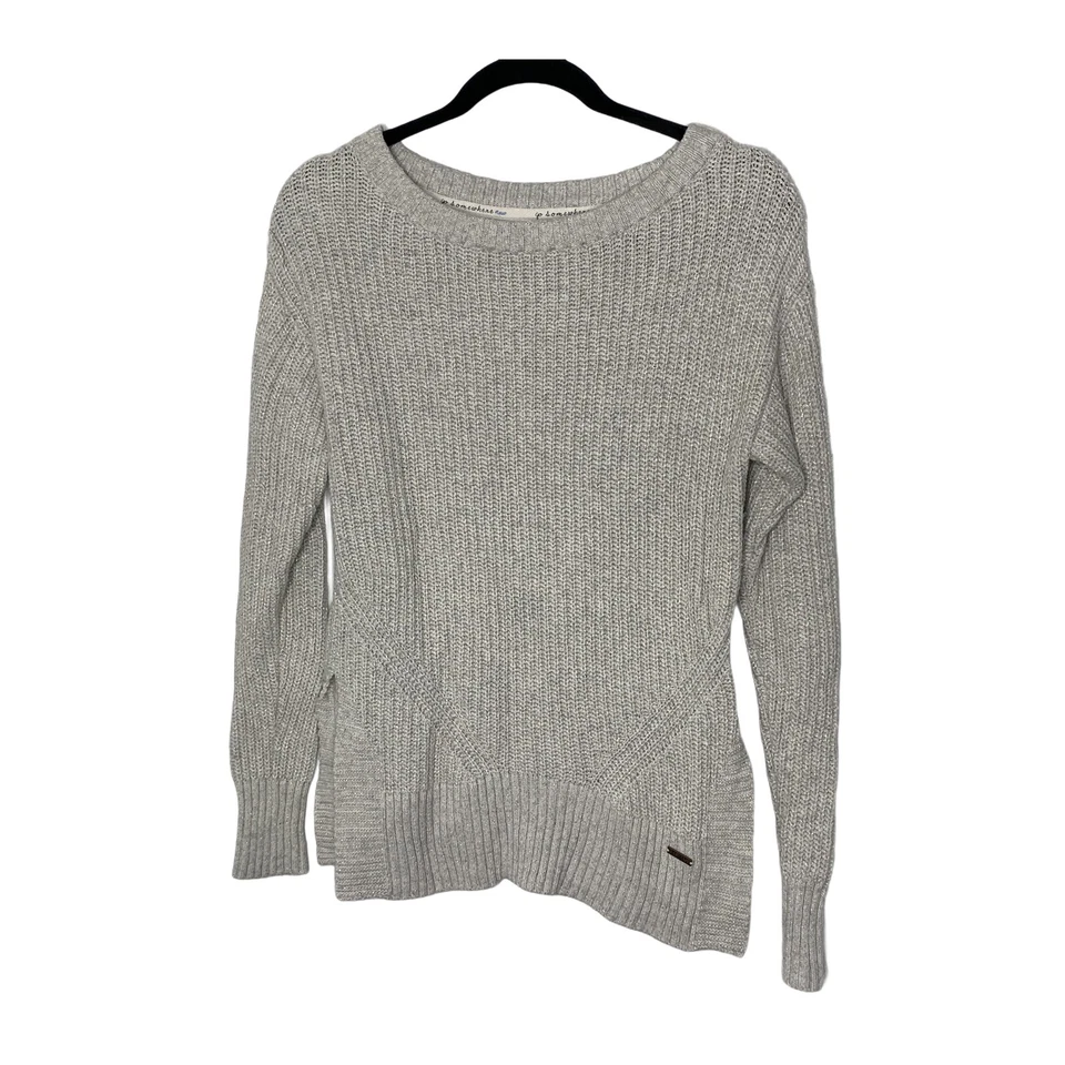 Suéter Toms para mujer gris medio cuello redondo dobladillo dividido mezcla de lana* Foto 1 de 4