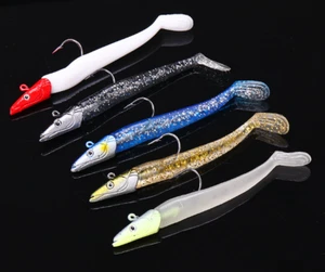 5PCS Swimbait Soft Fishing Lure Artificial Jig Head Hook 22g 11cm Saltwater Bait - Picture 1 of 6