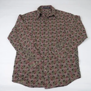 Jhane Barnes Button Down Hemd Geometrisch 100% Baumwolle Langarm Größe M - Bild 1 von 7