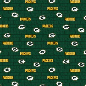 Tela de algodón con logotipo de los Green Bay Packers BTY NFL por yarda 14494-D - Imagen 1 de 1