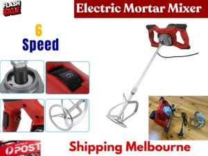 2100W Mortar Mixer Cement Render Paint Concrete Glue Plaster Rotary Drill Shaft - Picture 1 of 13