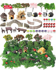 58 Pieces Miniature Garden Set, Fairy House Diorama Accessories Mini Materials F