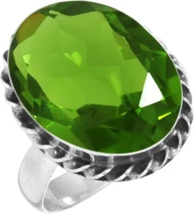 Peridot Ring, 925 Sterling Silver Ring Adjustable Ring Unique Ring'' - Picture 1 of 2