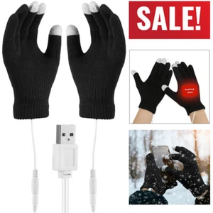 USB Heated Gloves Women Men Winter Touchscreen Gloves Hand Warmer Washable - Picture 1 of 16