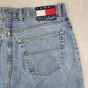 Tommy Hilfiger Jeans Mens 36x32 Vintage Y2K Baggy Pants Freedom Flag USA Adult - Picture 1 of 10