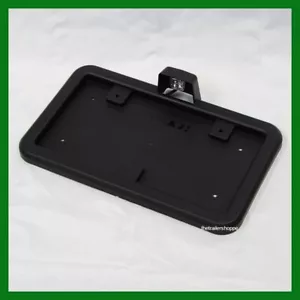 Soporte de matrícula de marco completo de plástico negro con remolques de luz LED - Imagen 1 de 2