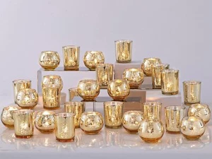 48PCS Assorted Gold Votive Candle Holders Bluk, Gold Wedding Decorations - Picture 1 of 5