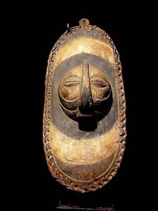 Masque africain antiquités visage tribal vintage Songye boucliers en pièces simples-5703