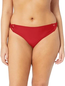 Volcom Women's 246061 Plus Size Simply Solid Bikini Bottom Swimwear Red Size S - Picture 1 of 2