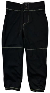 Intensity Girls Low Rise Double Knit Softball Pant Black & Optic Yellow Small - Picture 1 of 7