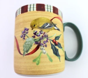 Lenox Coffee Mug Cup Winter Greetings Goldfinch Bird Everyday Holiday 8 Ounce - Picture 1 of 8
