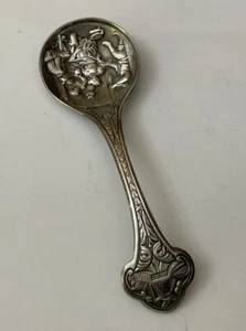 Vintage Antique Ornate Holland DUTCH Silver Plate 11cm Figural Caddy Spoon Scoop - Picture 1 of 12