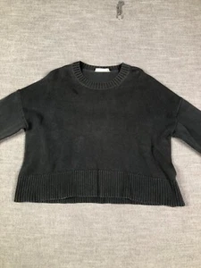 Everlane Sweater Womens M Gray Boxy Knit Drop Shoulder Crew Neck Pullover - Picture 1 of 13
