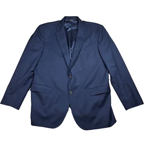 David Donahue Blazer Sport Coat Men's 48L Blue 100% Wool 2-Button Lined Ryan CT - Picture 1 of 17