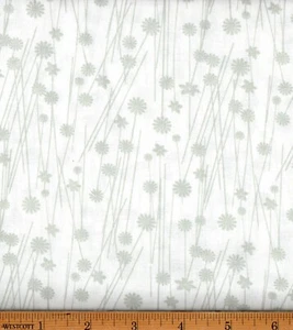 Tela floral TC Studio margarita por yarda blanca gris #FA45 - Imagen 1 de 1