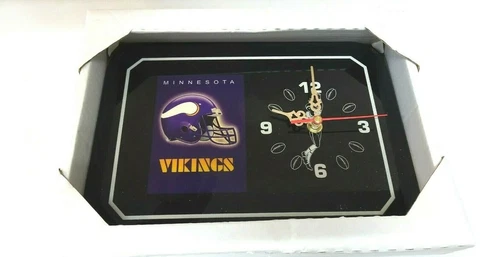 Minnesota Vikings 11 X 8" Wall Clock w/Original Package-Works-Man Cave Item* Cover