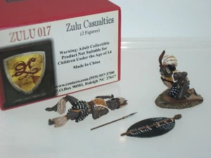 CONTE ZULU017 ZULU WAR WARRIOR CASUALTIES METAL TOY SOLDIER FIGURE SET - Picture 1 of 2
