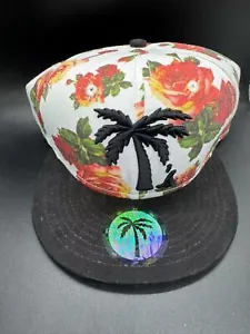 Blvd Supply Co Herren Snapback Mütze schwarz weiß Palme Logo Rosen Baseballkappe - Bild 1 von 3