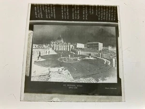 ROME, ST PETER'S Italy - Vintage 3 x 3 Inch NEGATIVE PHOTO PLATE - Picture 1 of 1