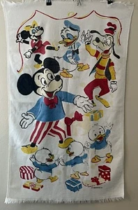 Toalla de playa vintage Mickey Minnie Donald Goofy Huey Dewey Louie WAMSUTTA - Imagen 1 de 7