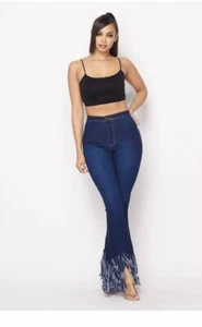 Eastcoast Flares Denim Jeans High Waisted Bell Bottom Stretchy Pants 6XL - Picture 1 of 5