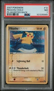 Pikachu 12/17 POP Series 5 Error Inverted Back Holo Bleed Pokemon PSA 7 - Picture 1 of 2