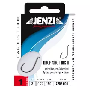 Jenzi Drop Shot Rig II 1 2 4 1/0 2/0 Gebunden Fluorocarbon mittellanger Schenkel - Bild 1 von 6