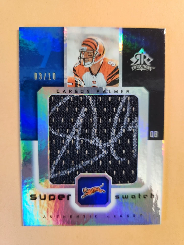 2005 Upper Deck Reflections Carson Palmer Super Swatch /10 SSA-CP SIGNED JERSEY - Image 1 of 2