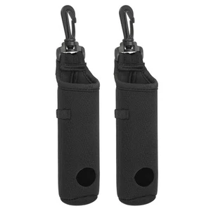 2Pcs Golf Ball Carry Bag Tee Holder Neoprene Bags with Hook Black - Picture 1 of 7