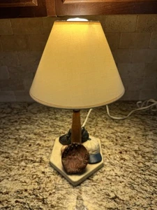 Cute Baseball Table Lamp, Wood Glove Base; Bat & Ball - Picture 1 of 9