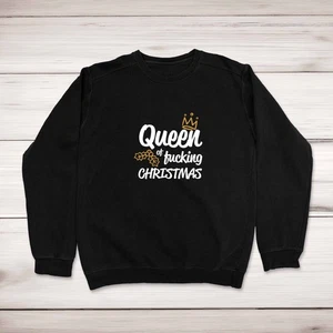 Queen of F*cking Christmas Rude Christmas Jumper - Picture 1 of 3