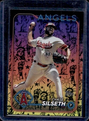 2024 Topps Chase Silseth Holiday Statue of Liberty #585 Angels - Image 1 of 2