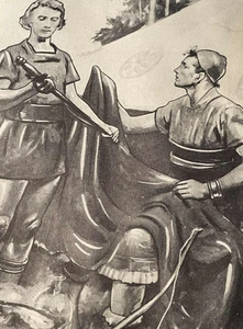 Vtg Providence Lithograph 1947 Bible Story Book Art Print David Jonathan EL Wood - Picture 1 of 3