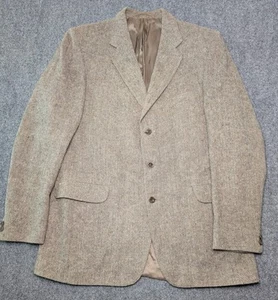 Vintage 42 L Magee Tailored " Donegal Tweed " hellbraun Fischgrät gesprenkelt Blazer - Bild 1 von 8