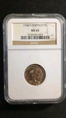1938-D/D Or D/S Buffalo Nickel 5C Coin NGC MS-65 Look HIGHER GRADE TOO!!  - Image 1 of 4