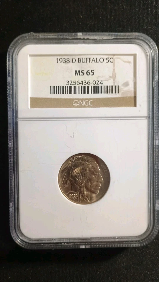 1938-D/D Or D/S Buffalo Nickel 5C Coin NGC MS-65 Look HIGHER GRADE TOO!!  - Image 1 of 4