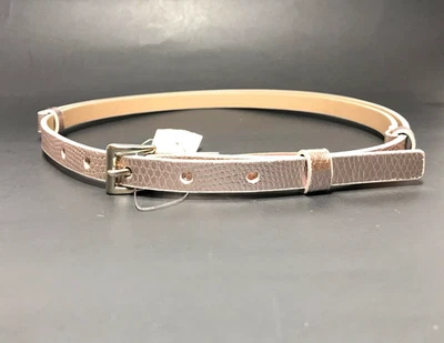 New York & Co Women's Belt Large-Extra Large Metallic Pink Thin Croc Print NWT - Image 1 of 4