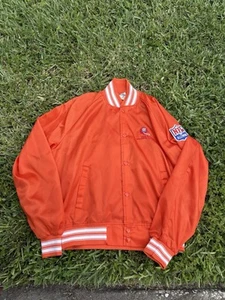Vintage 80's Tampa Bay Buccaneers Satin Creamsicle Chalk Line Jacket - Picture 1 of 3