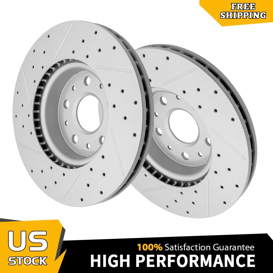 Комплект передних перфорированных тормозных дисков 321 мм для Chevrolet Camaro 2016 - 2019 2020 2021 годов выпуска - Изображение 1 из 4