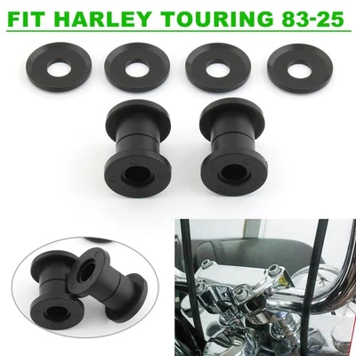 Black Handlebar Riser Damper Bushings Kit For Harley Touring 83-24 Softail 18-24 - Image 1 of 4