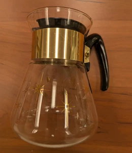 1960s MCM MID CENTURY MODERN CORNING PYREX ATOMIC STARBURST COFFEE PITCHER - Picture 1 of 4