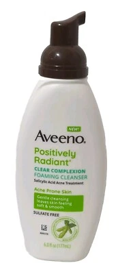 Limpiador en espuma Aveeno Positively Radiant Clear Cutis tratamiento para el acné NUEVO Foto 1 de 4