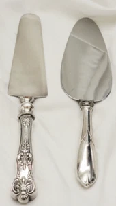 Vtg Set of 2 Cake Servers One Sterling Handle and WM Rogers Silver Plated Handle - Picture 1 of 12