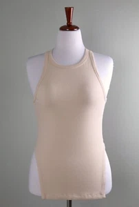 A.L.C. NWT $175 Solid Beige Cut Out Sides Cotton Stretch Tank Top Size Large - Picture 1 of 6