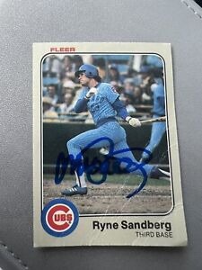 Ryne Sandberg 1983 83 Fleer Auto Autograph Signed RC Rookie #507 READ CREASED