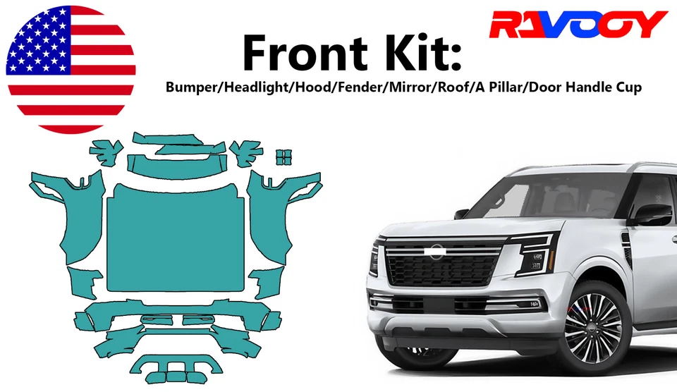 Kit precortado de película de protección de pintura frontal PPF para Nissan Armada Platinum SL SV 2025 Foto 1 de 4