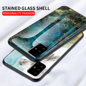 Für Samsung Galaxy A01 A11 A51 A71 A21 A50 Marmor Hartglas Back Case Hülle - Bild 1 von 24