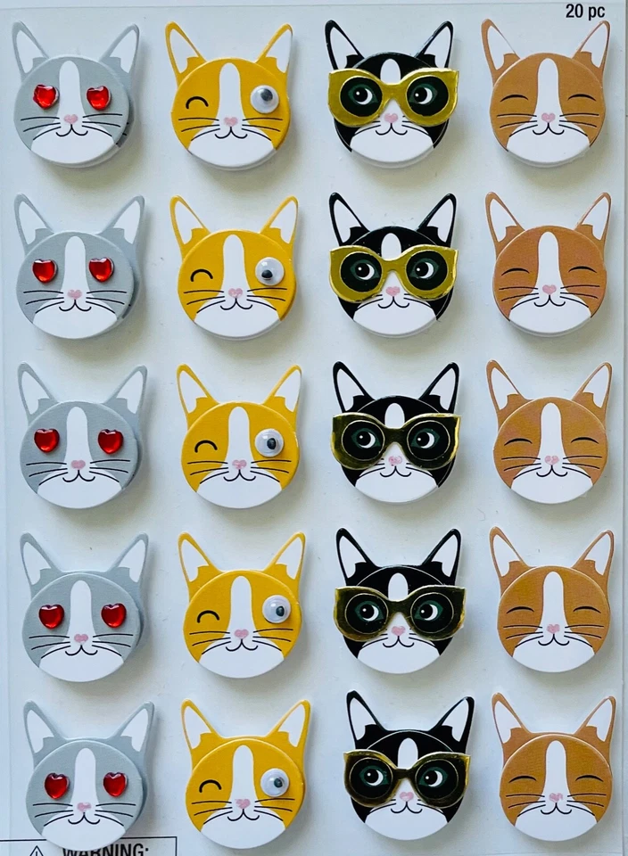 Puppy Dog Faces 3D Stickers Planner DIY Crafts Scrapbook Pet Friends Animals  - Image 1 of 1