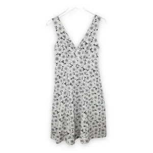 Garnet Hill White/Black Daisy Print Cotton Sleeveless Sun Dress Sz 4 - Picture 1 of 15