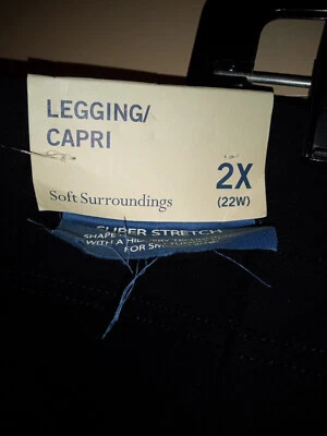 Soft Surroundings Stretch Black Legging/Capri Pants 2X Plus NWT - Image 1 of 4